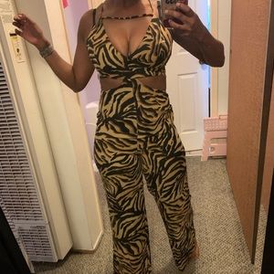 Tiger print jumpsuit